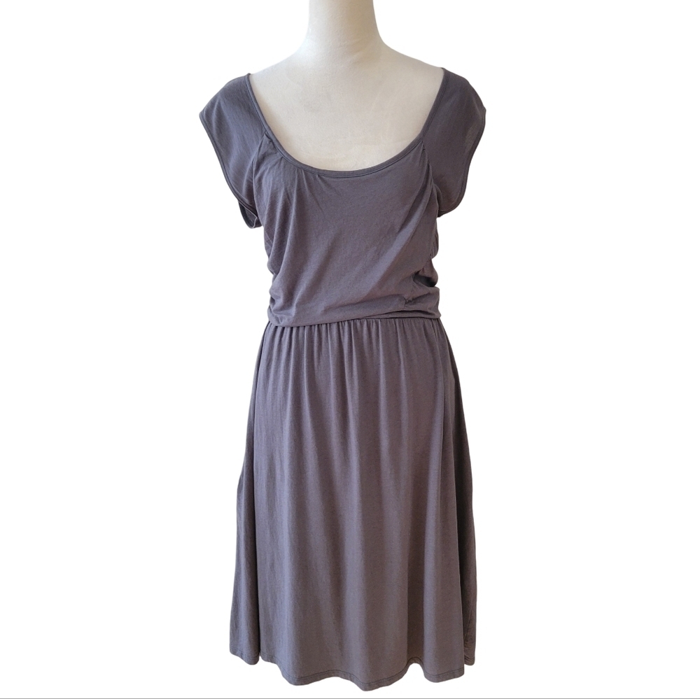 Garnet Hill Gray Cap Sleeve Dress‎ Size 6